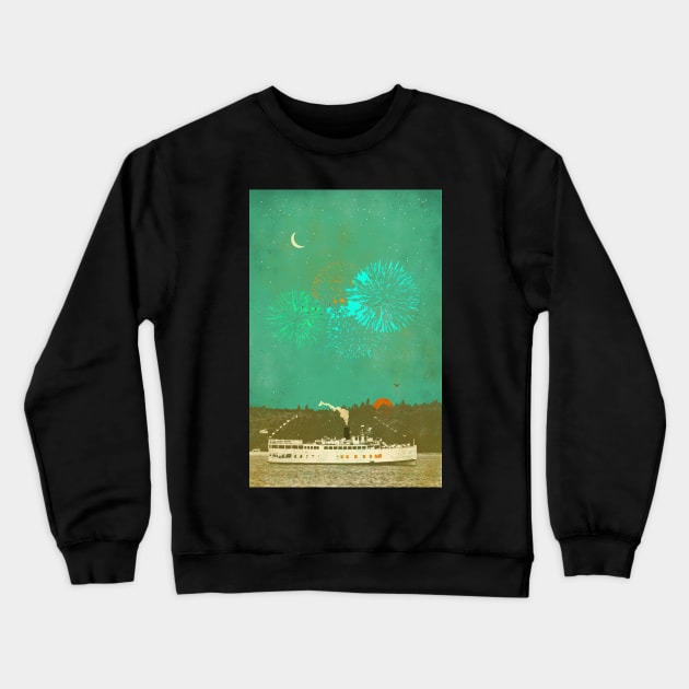 STEAMBOAT FIREWORKS Crewneck Sweatshirt by Showdeer